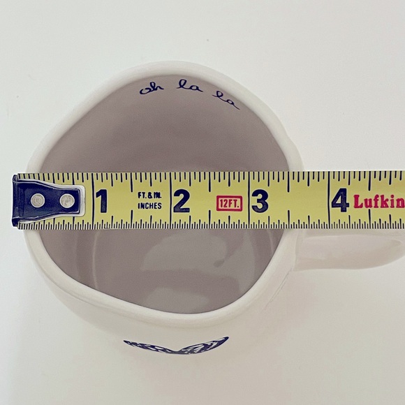 New RAE DUNN Oh La La White Ceramic Coffee Mug With Black Scribble Heart - Picture 8 of 9